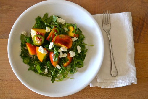 peach salad above
