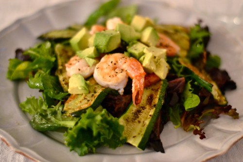 prawn zucc salad close