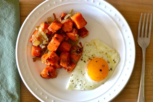 sweet potato hash above