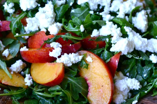 peach salad close